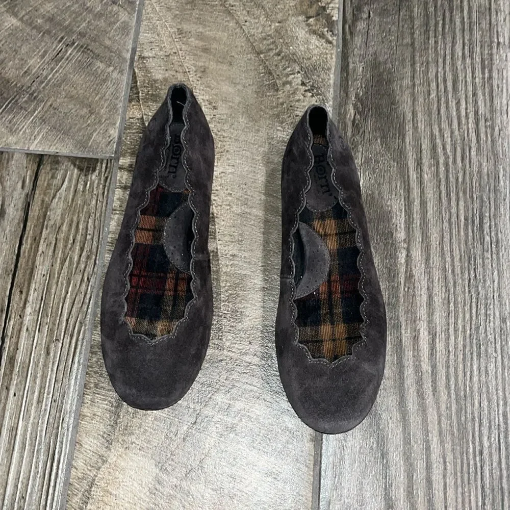 Born suede leather scalloped flats